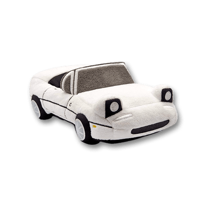 Peluche de coche Miata MX5 blanco, suave y esponjoso